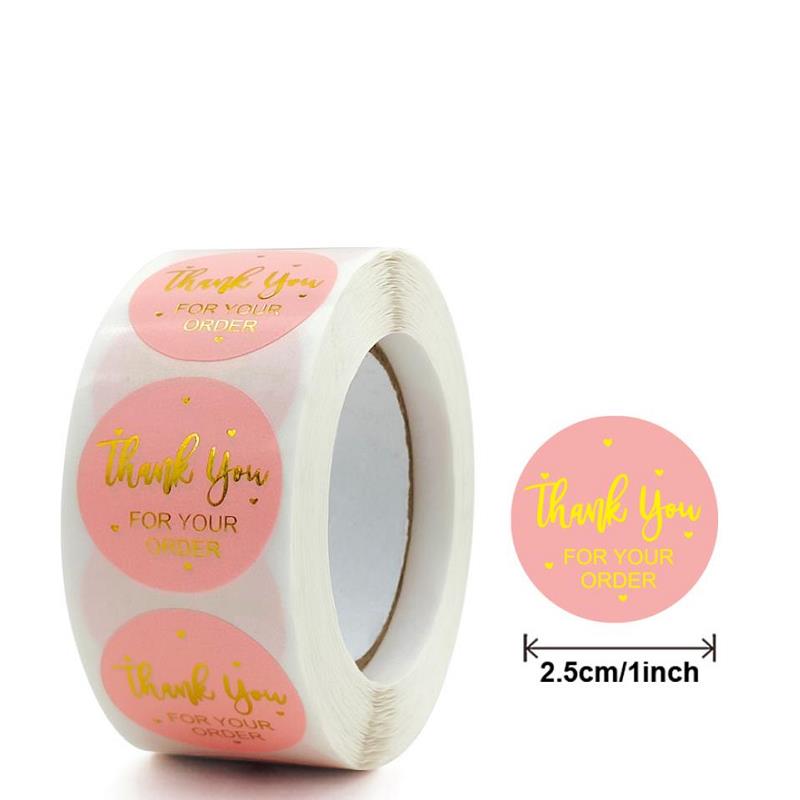 Gold Foil Gift Thank You Sticker Label Roll