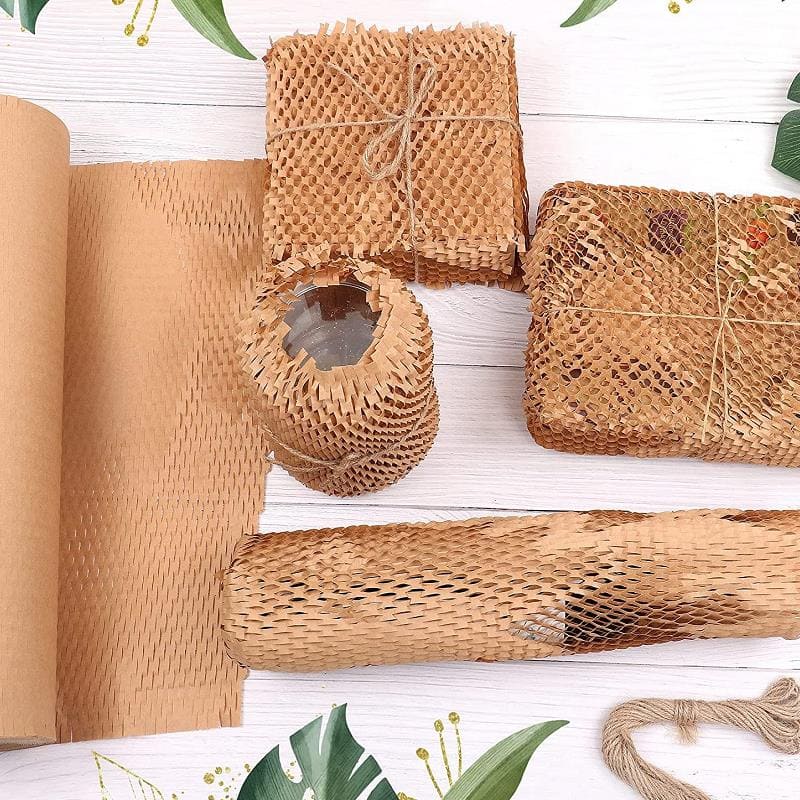 15”x164’ Honeycomb Packing Paper with 10m Rope And 50pcs Fragile Sticker