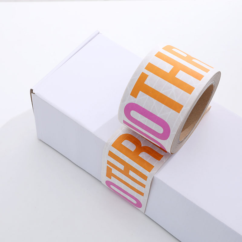 Two Color Printed Custom Logo Water Activated Kraft paper Tape Box Seal Tape