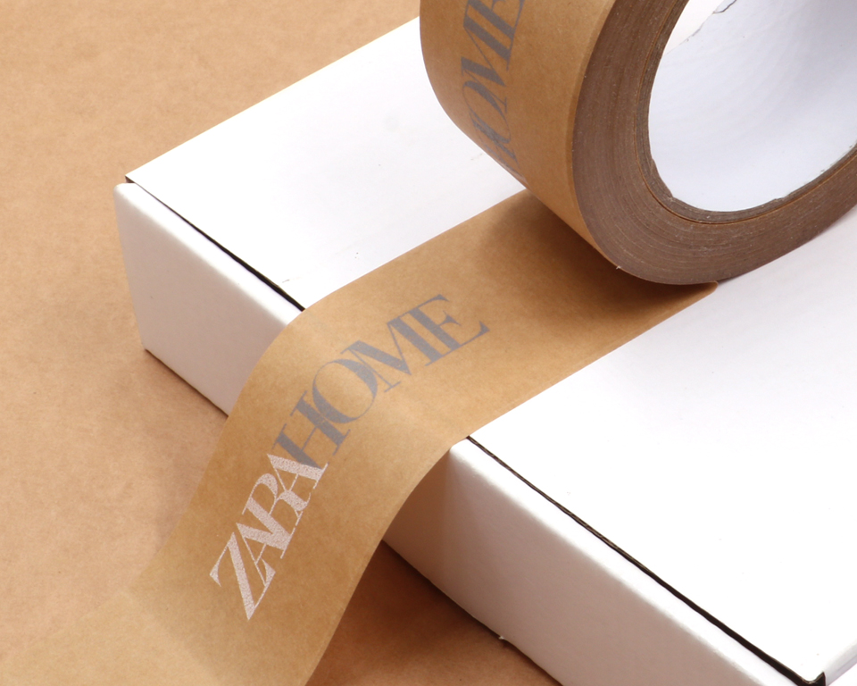 75g Kraft Paper 48mm x 50y 48Rolls/Carton Double Color Printed Self Adhesive Kraft Paper Tape